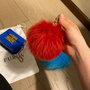 Furla Fox Fur Key/bag Chain